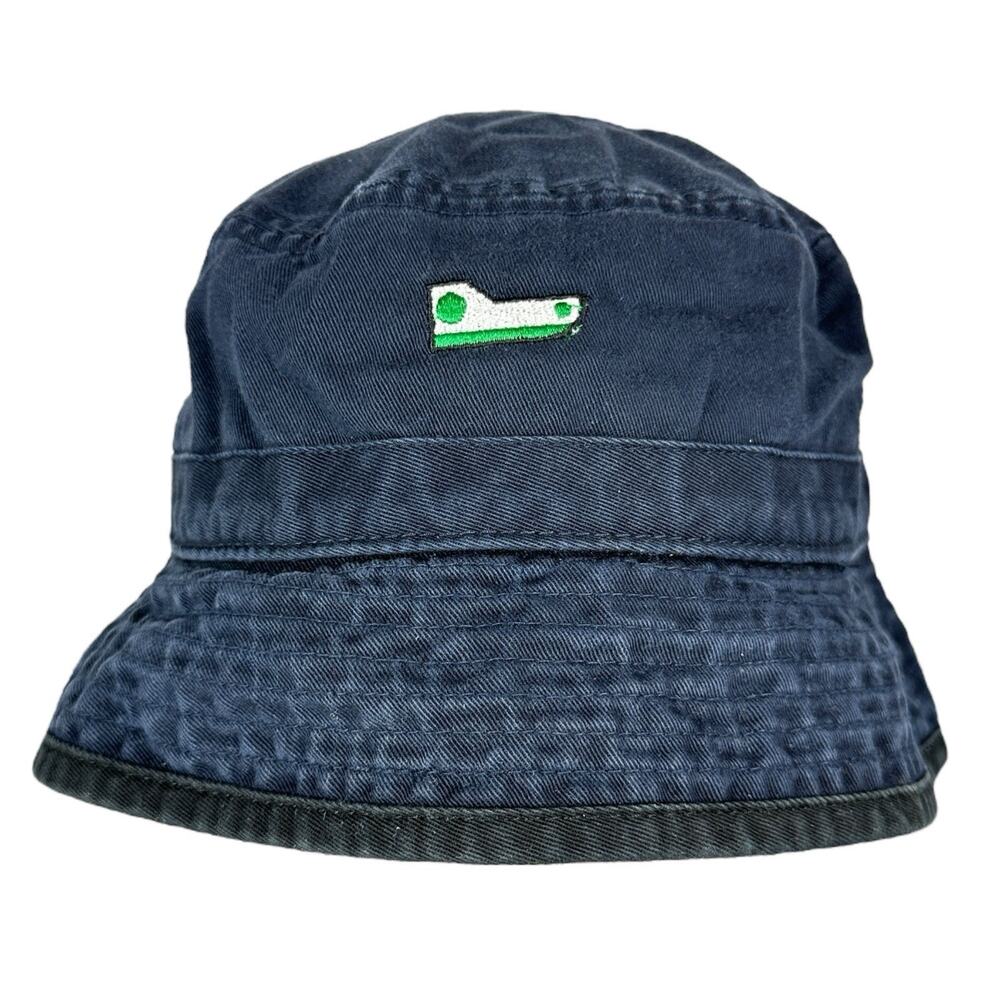 Bucket Hat Alternative Apparel Navy Blue Cotton Embroidered Boat Resort Vacation